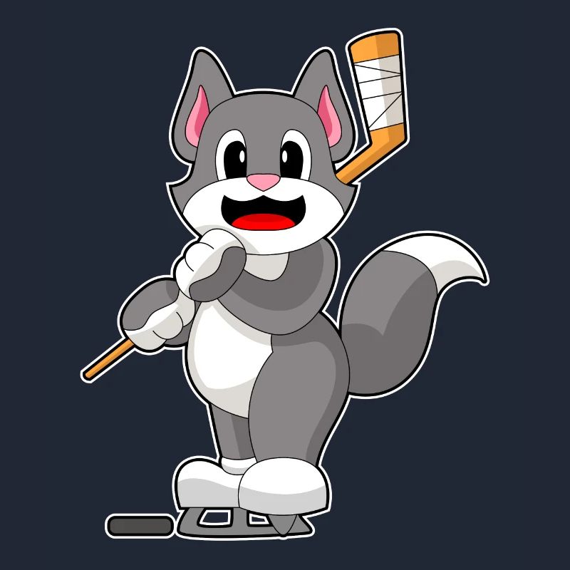 Katze Eishockey Eishockeyschläger