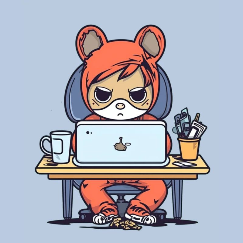 Grumpy Coder in Hoodie
