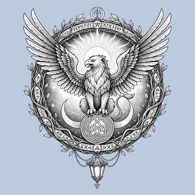 Cosmic Eagle with Rune Ring