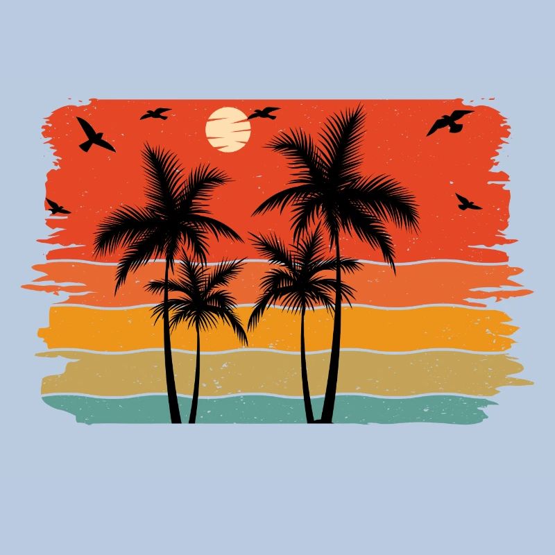 Sunset beach summer gift beach retro