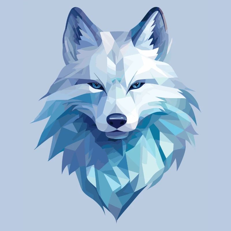 Arctic fox in polygon style
