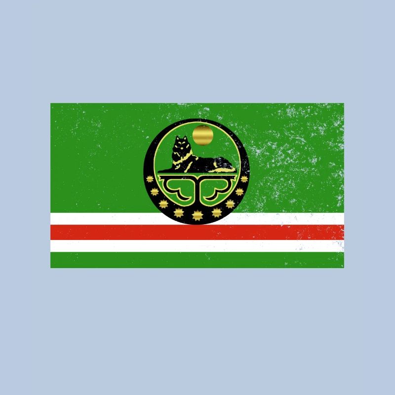 Chechnya Chechen flag vintage effect