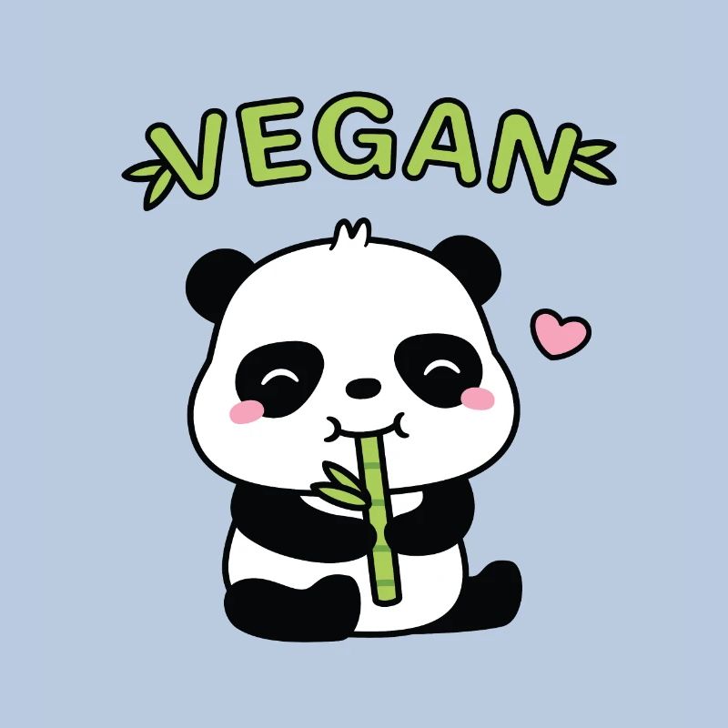 Mignon petit panda mangeant une pousse de bambou végétalien