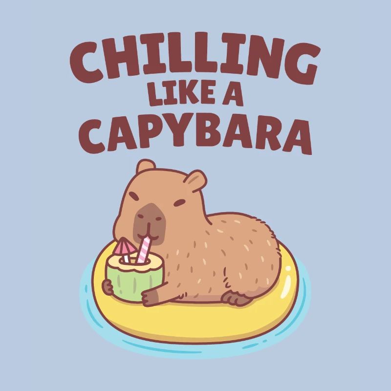 Capybara On Pool Float Chilling Like A Capybara