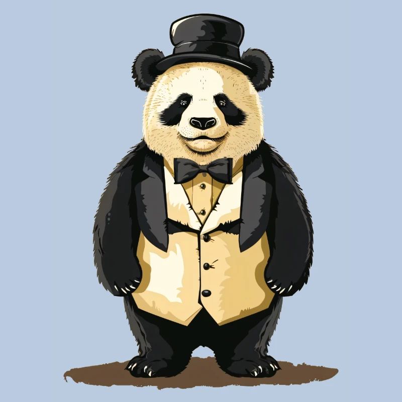 Panda mignon en queue de pie