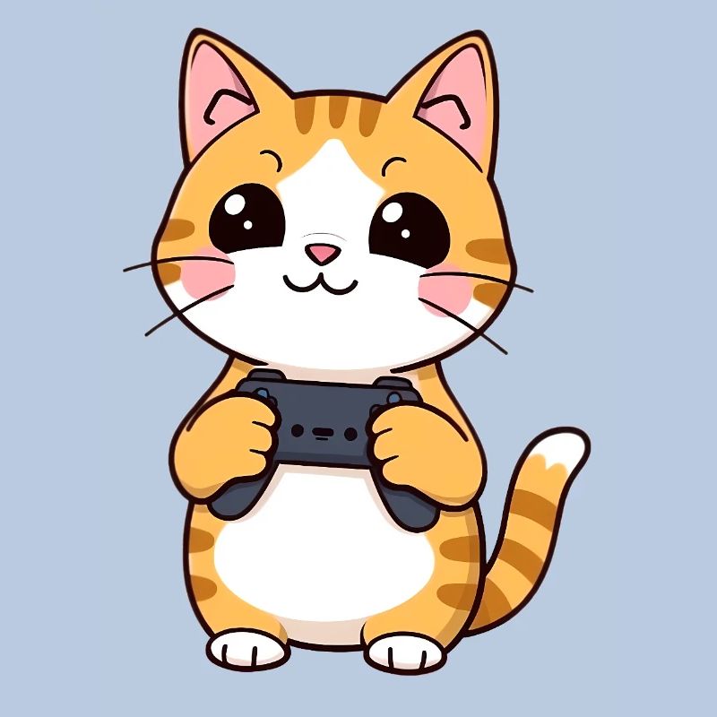 Gaming Katze mit Controller