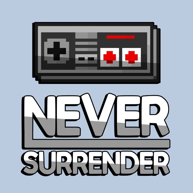 NEVER SURRENDER (Weiß) + NES Controller - Gaming