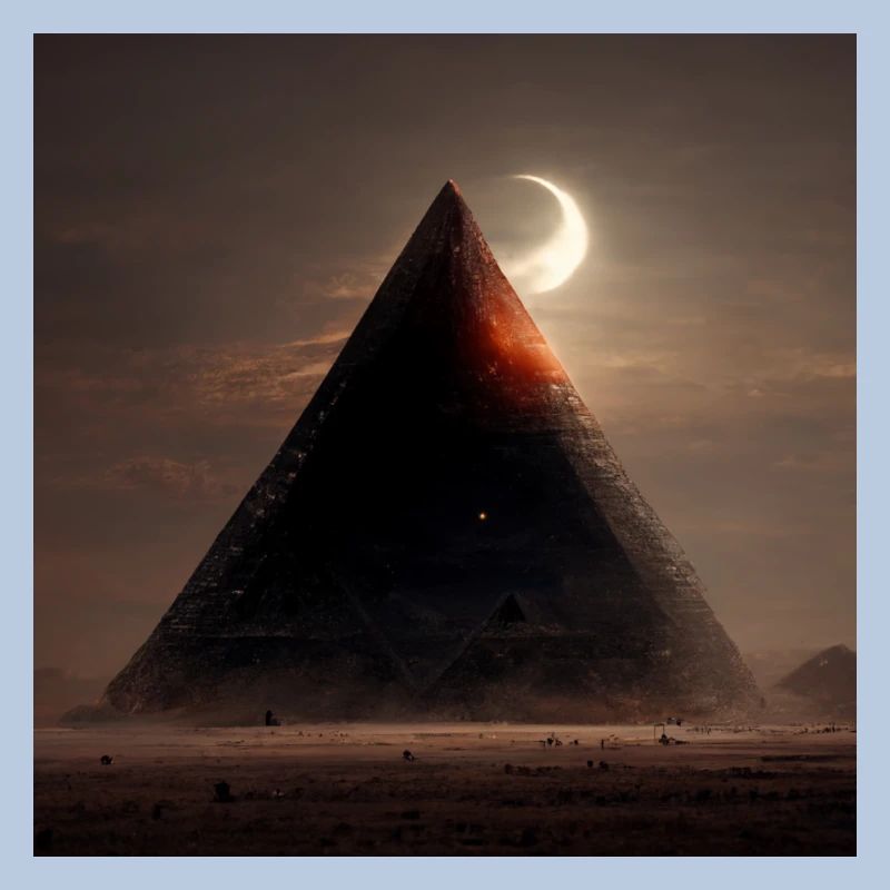 Egyptian Pyramid with Eclipse