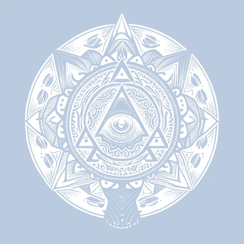 Geometric Mandala Artwork with Pyramids