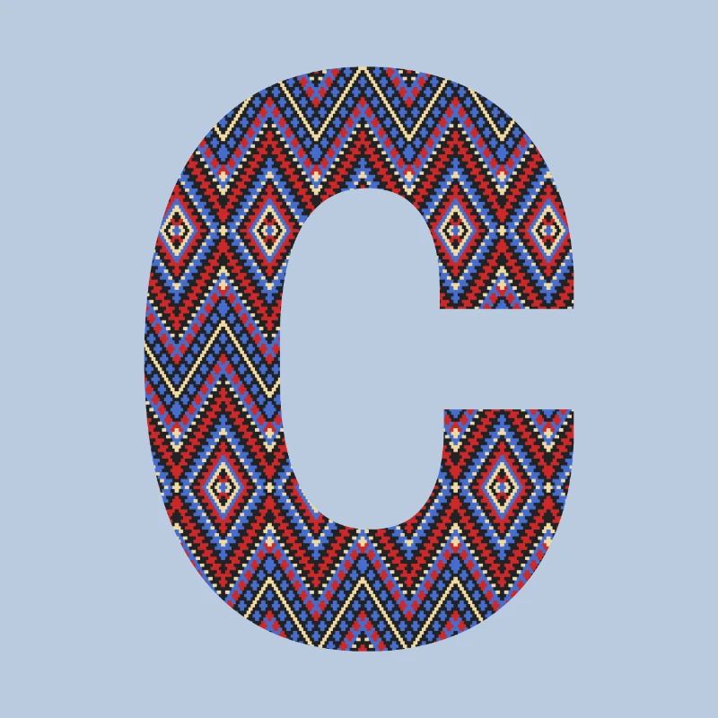 Monogram Letter C- geometric pattern
