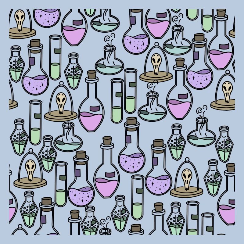 Magic potion bottles pattern