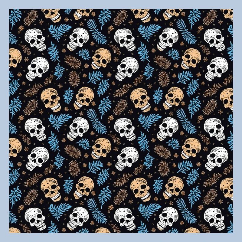 Skulls Seamless Pattern Gothic Dark Halloween