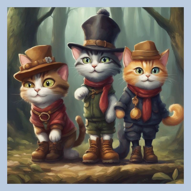 Chats dans la forêt