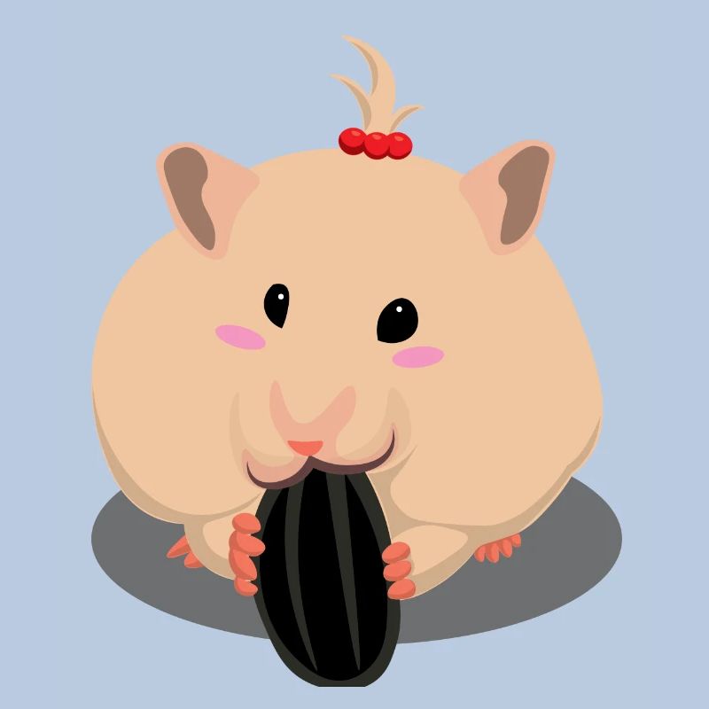 Mignon hamster brun clair manger