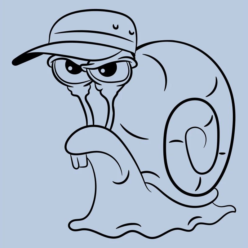 Escargot drôle mal