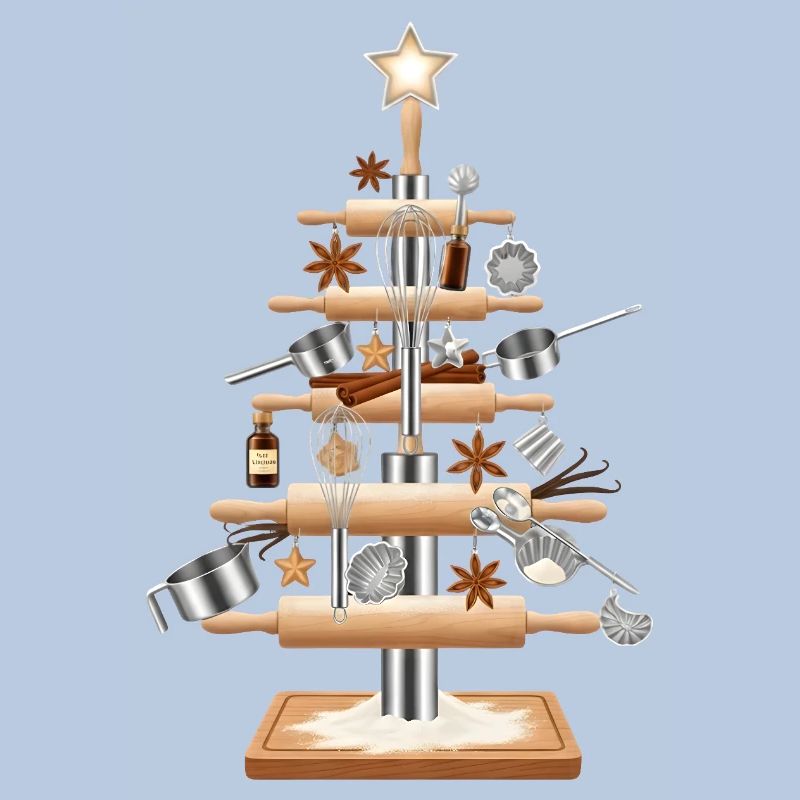 Kitchen tree made of baking tools