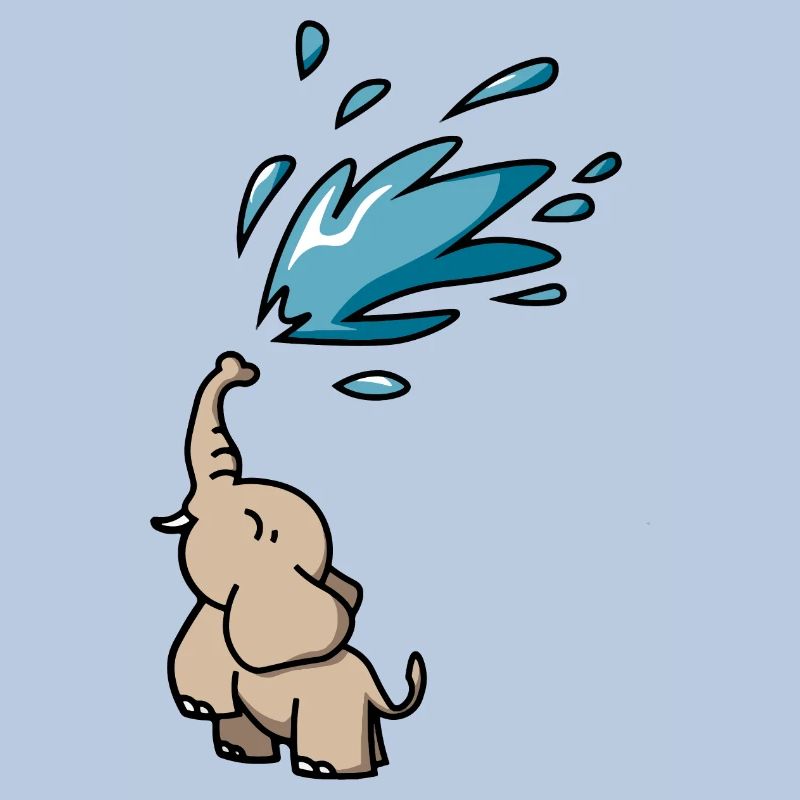 Bébé éléphant éclabousse eau éléphant éclaboussure d'eau