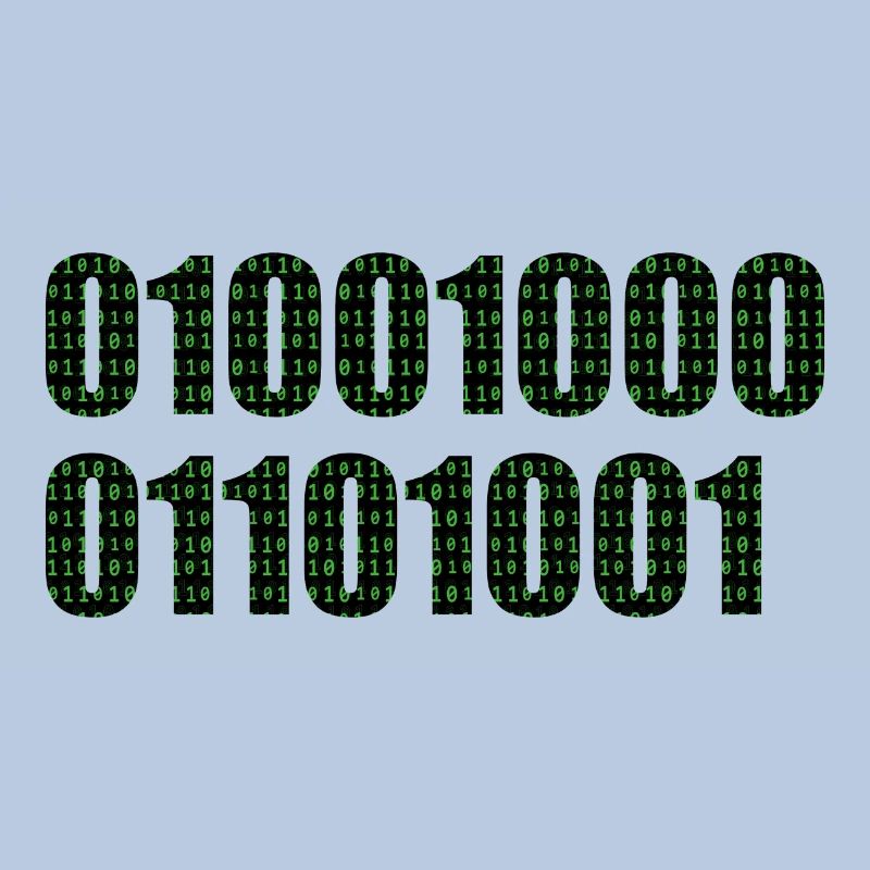 Binary code "Hi"