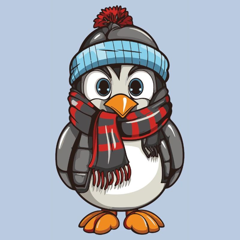 Pinguin Comic Winter