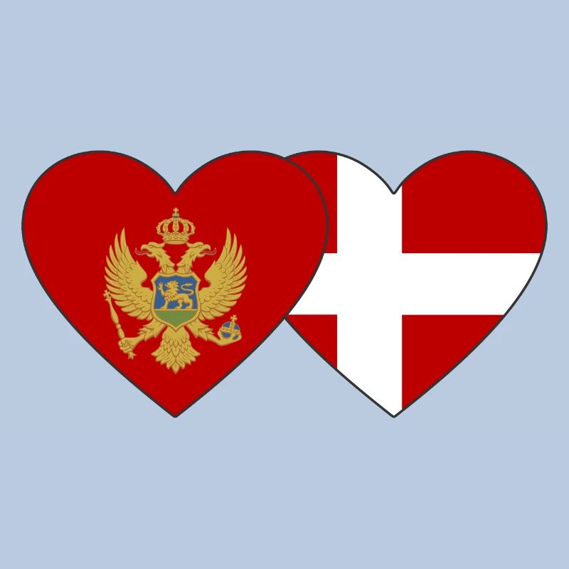 Monténégro Danemark drapeau