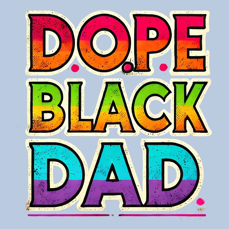 Cool Black Dad Rainbow Design