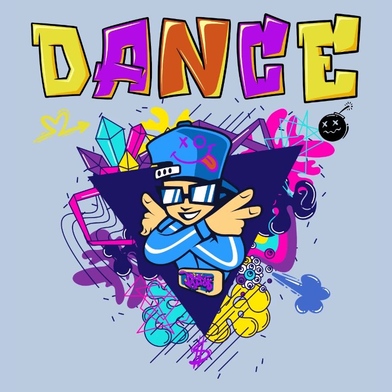 Vibrant breakdance style print design