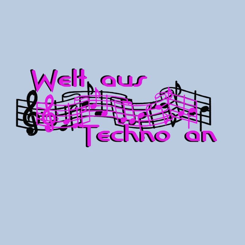 Monde de la techno sur le lettrage