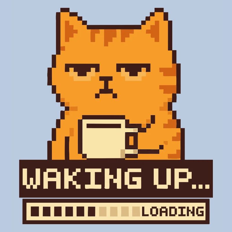 Waking Up Loading – Pixel Cat Funny