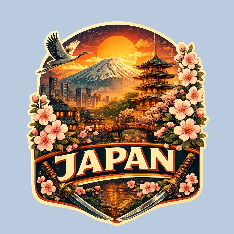 Japan Sunset Lantern Abzeichen