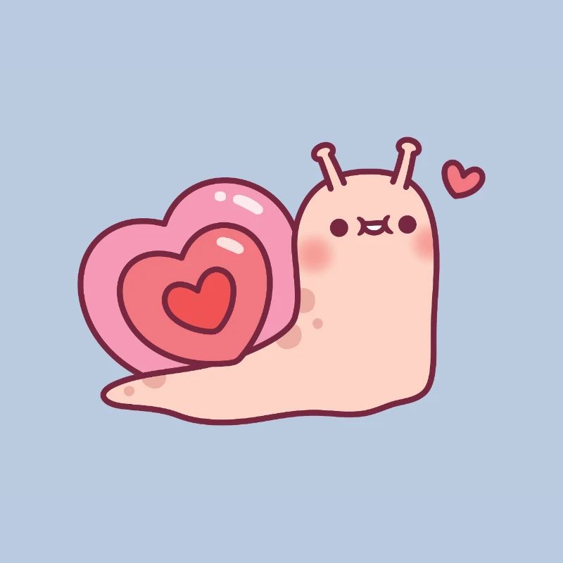 Cute Snail With Heart Shaped Shell