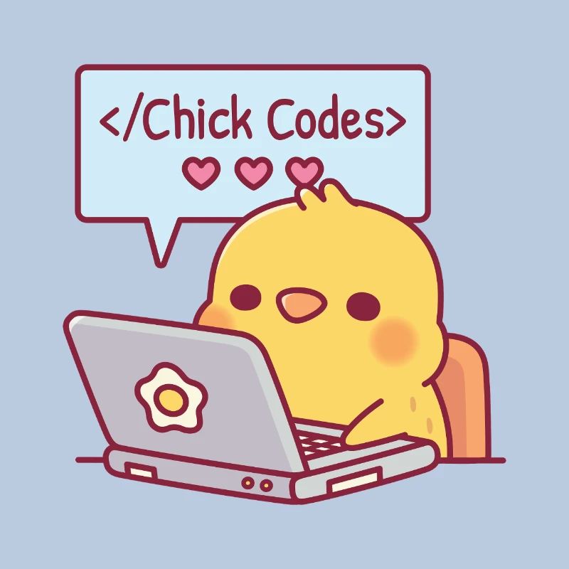 Mignon Chick Coding sur ordinateur portable Chick Codes Drôle