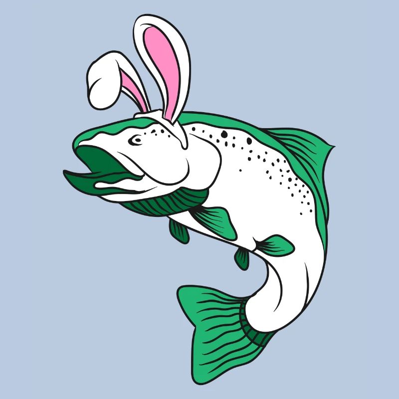 Fisherman angler fish easter bunny easter gift