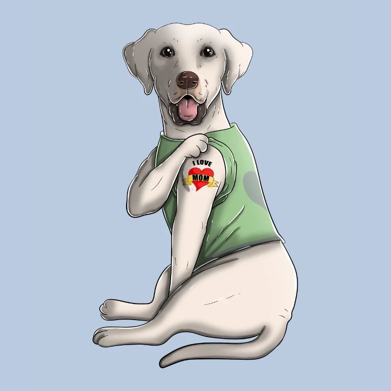 Ich liebe Mutter Tattoo Labrador Mutter Muttertagsgeschenk