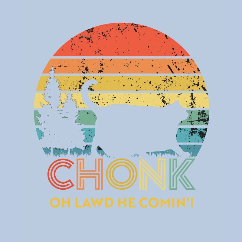 Retro coucher de soleil chat Chonk chubby chat