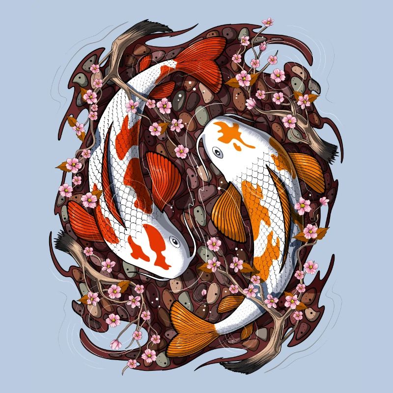 Koi Fish Cherry Blossom