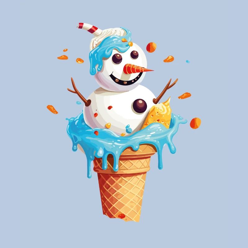 Weihnachten im Juli Schneemann Eiscreme Eis