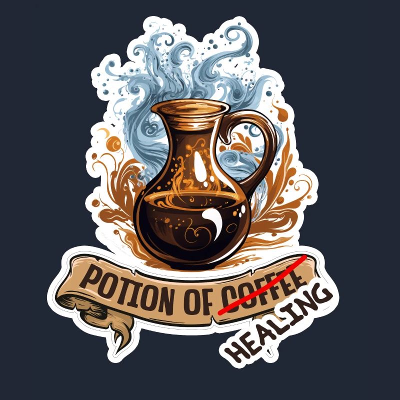 Kaffee Oder Heiltrank Fantasy RPG Shirt