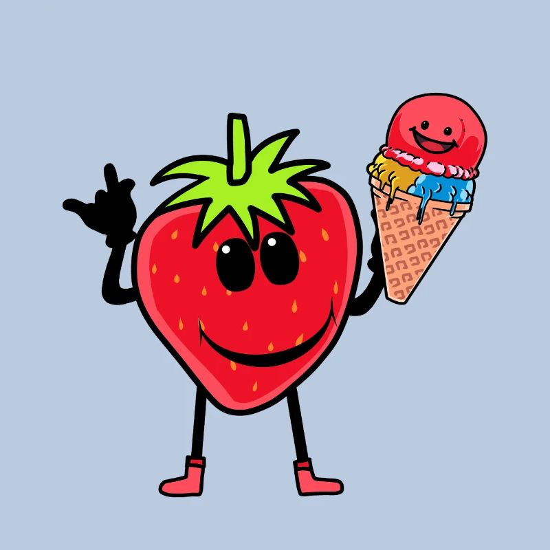 Erdbeerer Erdbeere Eis Eiscrem Eiskrem Kinder