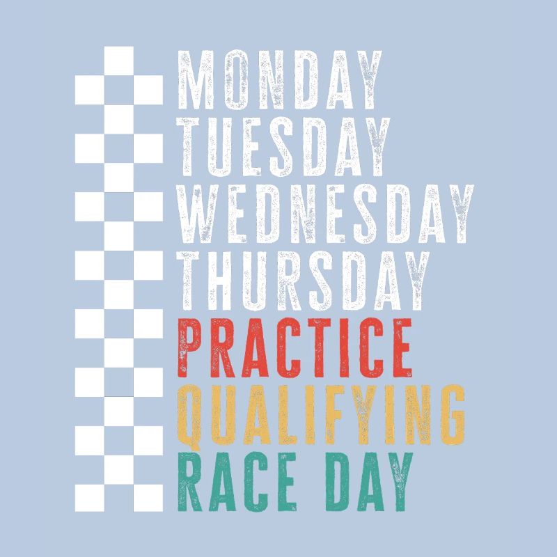 Race Week Schedule: Practice Qualifying Race
