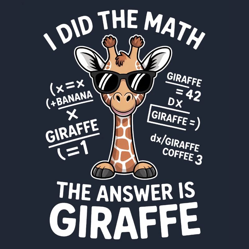 Math Sayings Giraffe Funny Math Gift