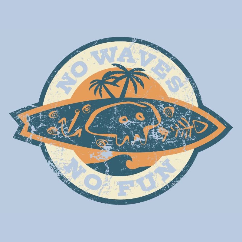 No Waves No Fun - Surfer - Geschenk