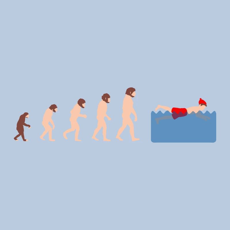 Evolution Winter Swimming Idée cadeau drôle