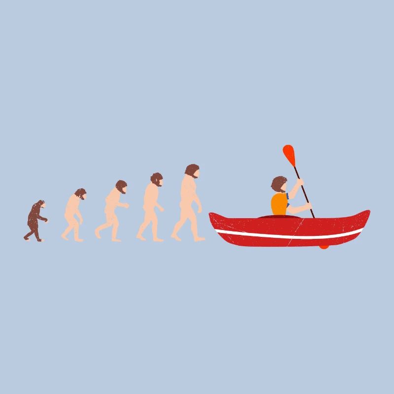 Evolution Canoeing Canoe Idée cadeau drôle