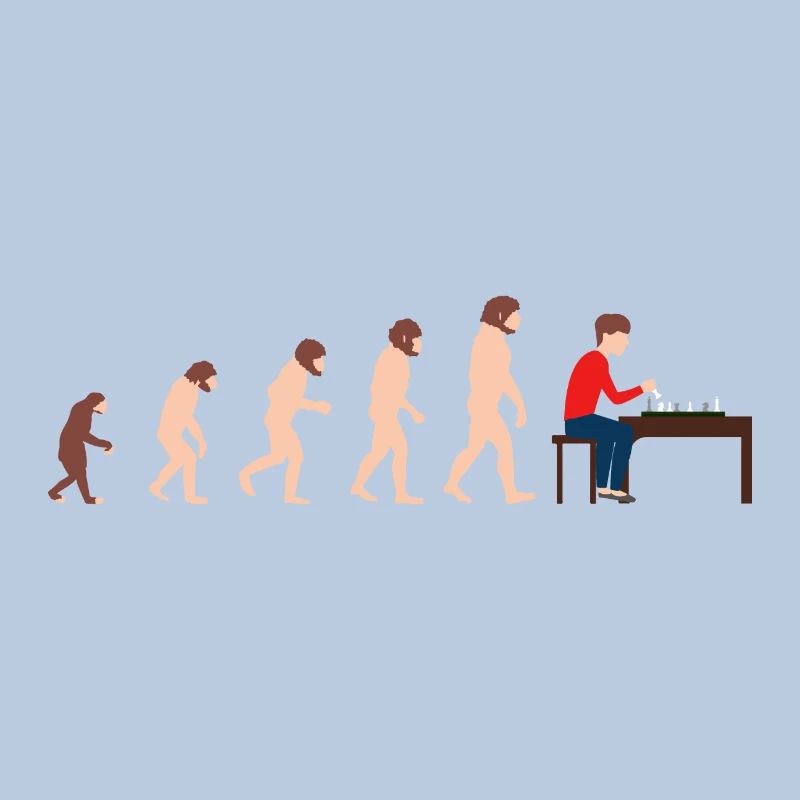 Joueur d'échecs Evolution Idée cadeau drôle