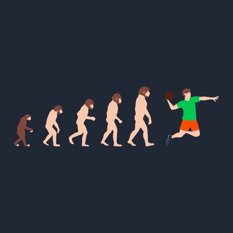 Evolution Handball Player Lustige Geschenkidee