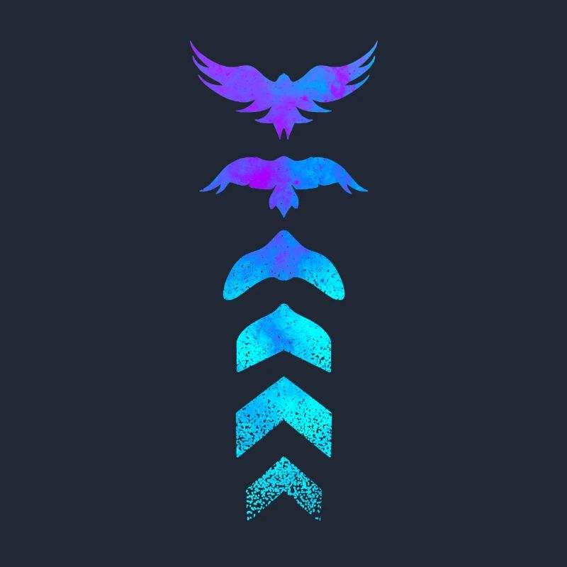 Evolution oiseau silhouette