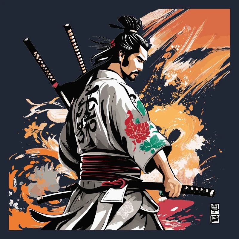 Graphique Samouraï aux épées