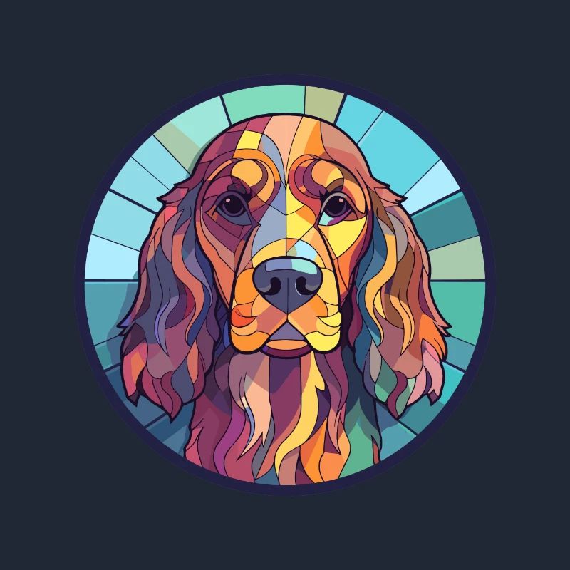 Englischer Cocker Spaniel Hund Buntglas Bunt