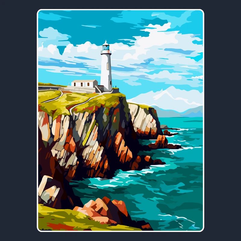 South Stack Cliffs Anglesey Affiche de voyage vintage