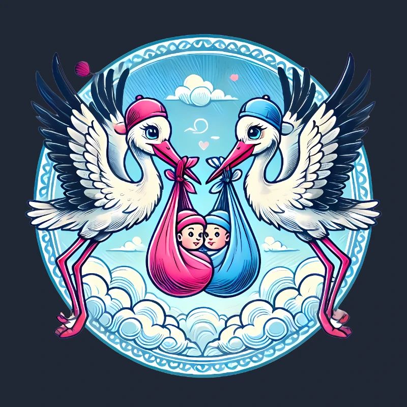 Rosa oder Blauer Storch Baby Bundle Design